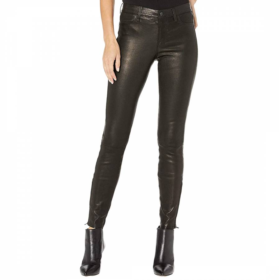 Black Skinny Fit Leather Trousers - BrandAlley