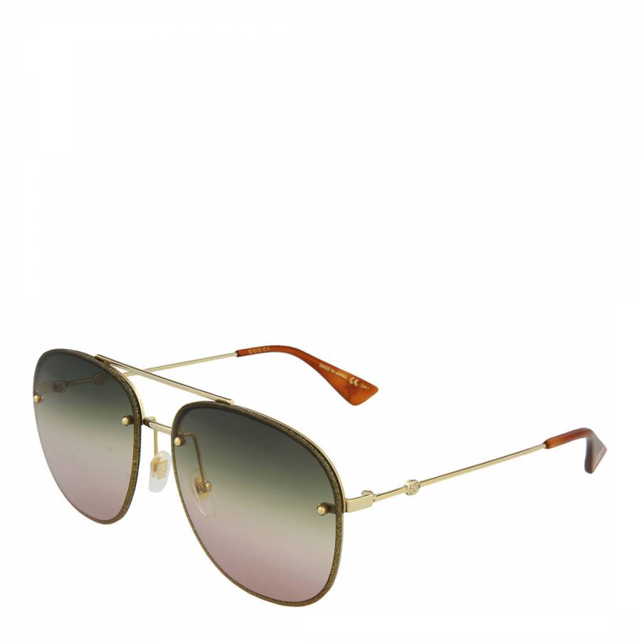 Women's Gold/Multi Gucci Sunglasses 62mm - BrandAlley