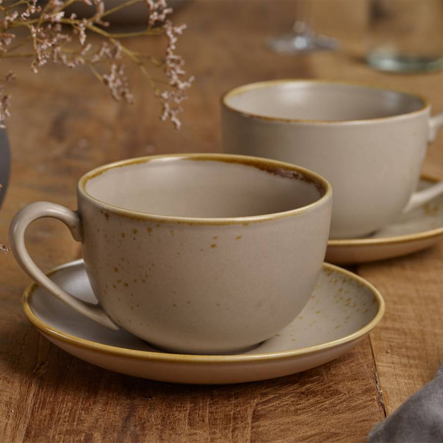 Set of 4 Large Coffee Cups - BrandAlley