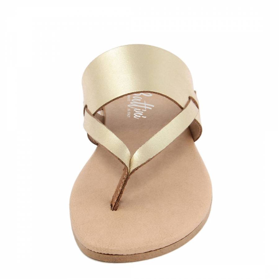 Gold Leather Toe Thong Sandal - BrandAlley