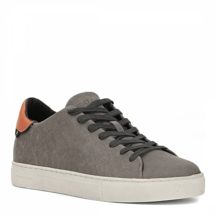 Dark Grey Contrast Leather Sneakers - BrandAlley