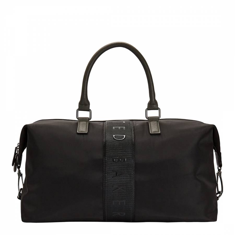 Black Conti Branded Satin Nylon Holdall - BrandAlley