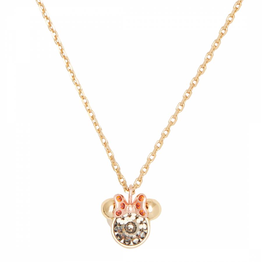 Gold Minnie Mouse Stone Pendant Necklace - BrandAlley