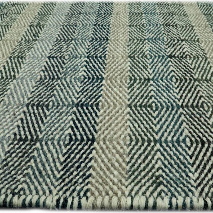 Mid Blue Nordic Wool Rug, 200x300cm - BrandAlley