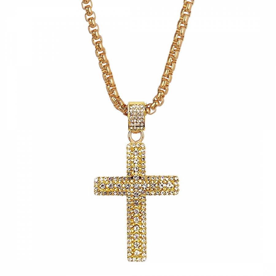 18K Gold Plated Cross Necklace - BrandAlley