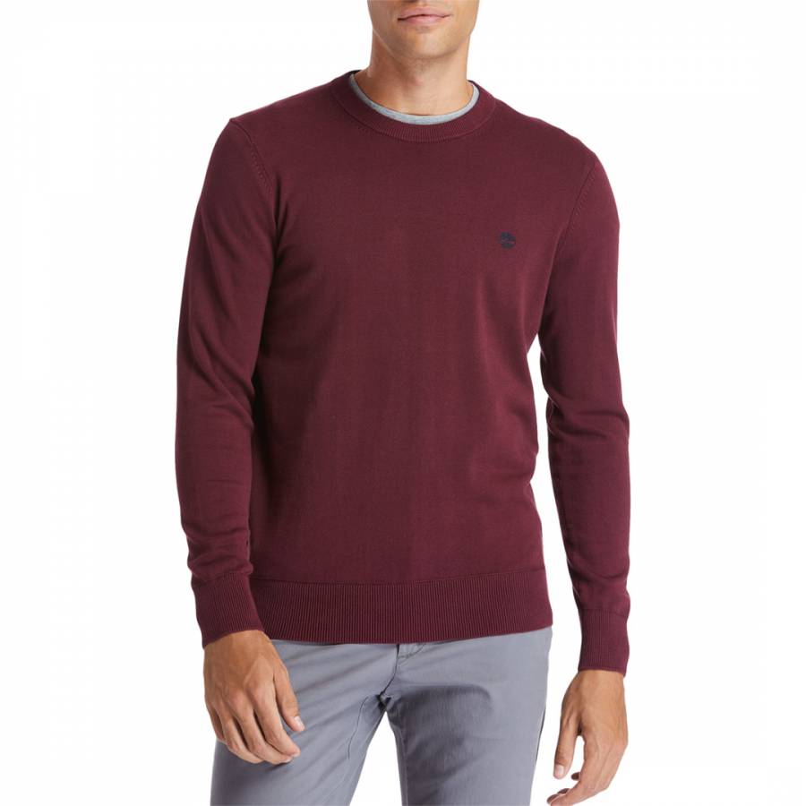 Red Ribbed Crew Neck Jumper - BrandAlley