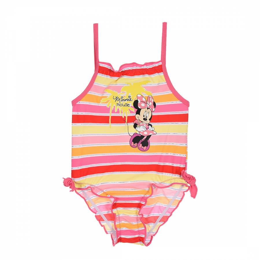 Pink Stripy Minnie Mouse Swimsuit - BrandAlley