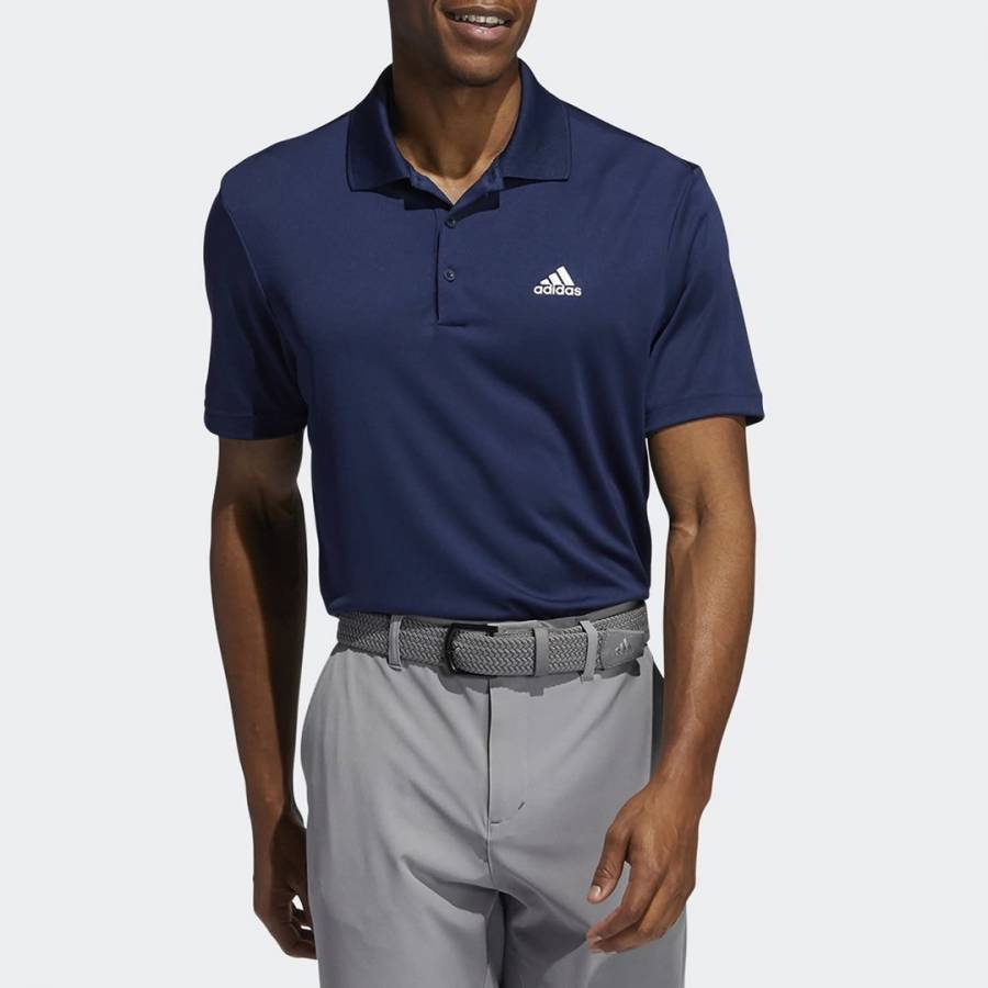 Navy Adidas Stretch Polo Shirt -