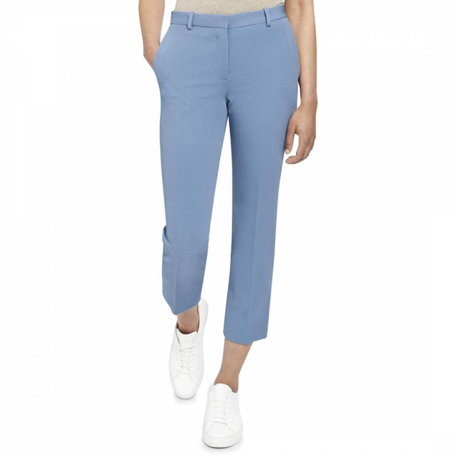 Blue Tailored Cropped Trousers - BrandAlley