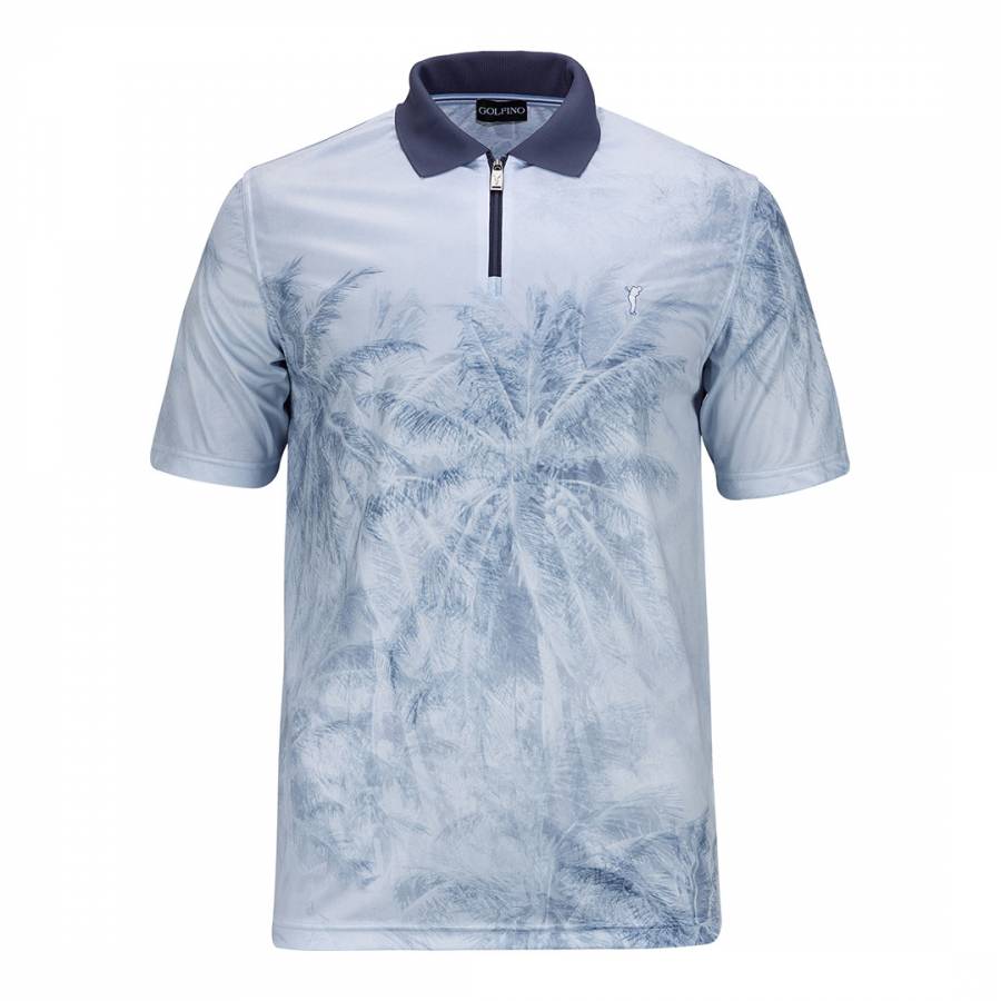 Blue Splash Printed Polo Shirt - BrandAlley
