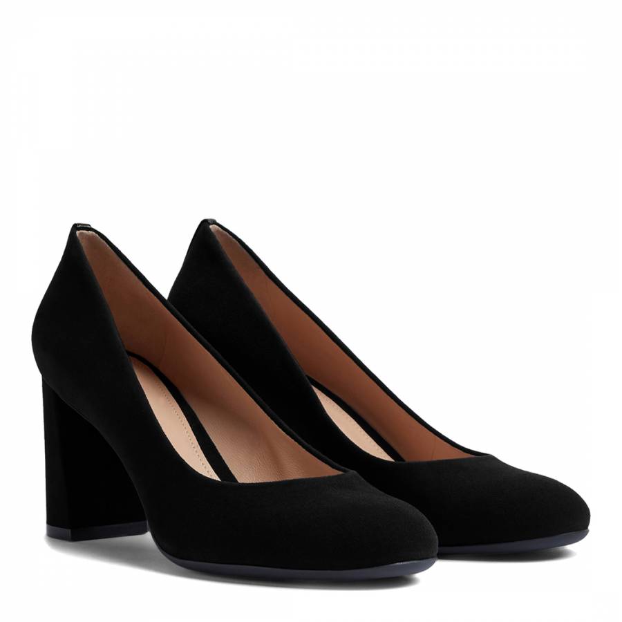 Black Leather Sonia Court Shoes - BrandAlley