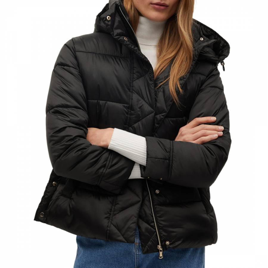 Black Detachable Hood Coat - BrandAlley