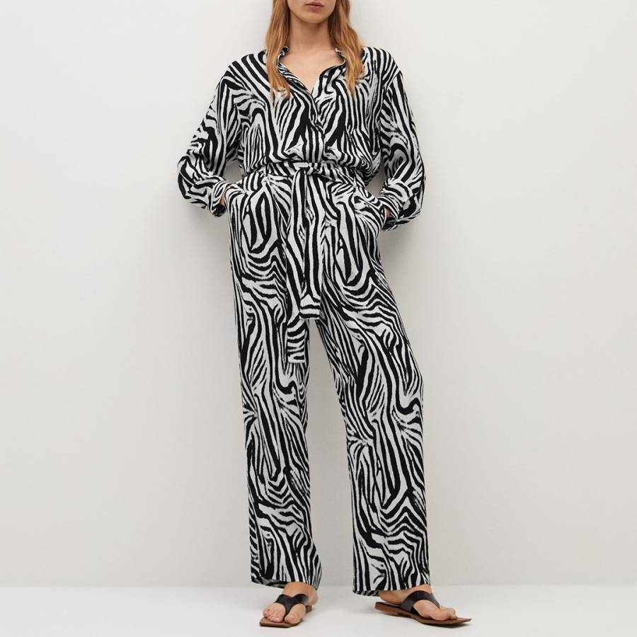 Black Zebra Print Trousers - BrandAlley