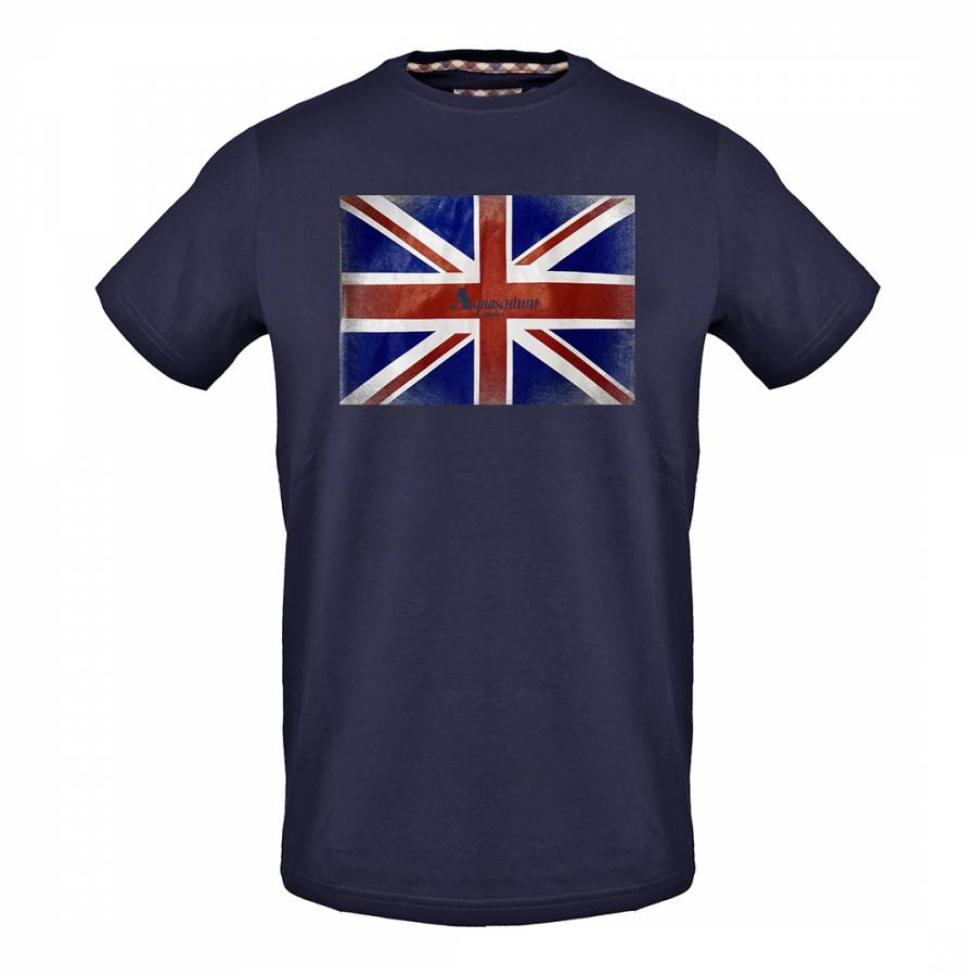 Navy Union Jack Logo T-Shirt - BrandAlley