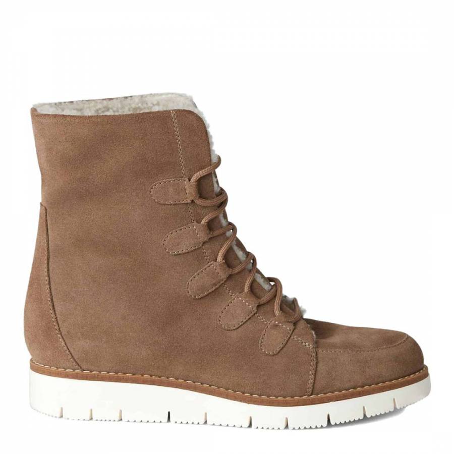 Stone Suede Brooklyn Boots - BrandAlley