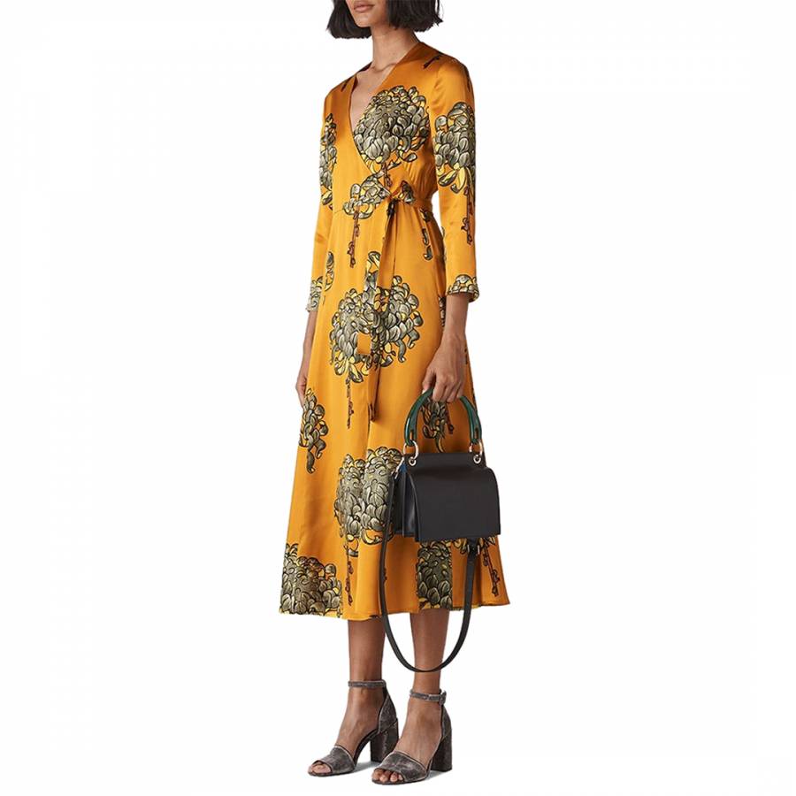 Gabrielle silk hot sale wrap dress