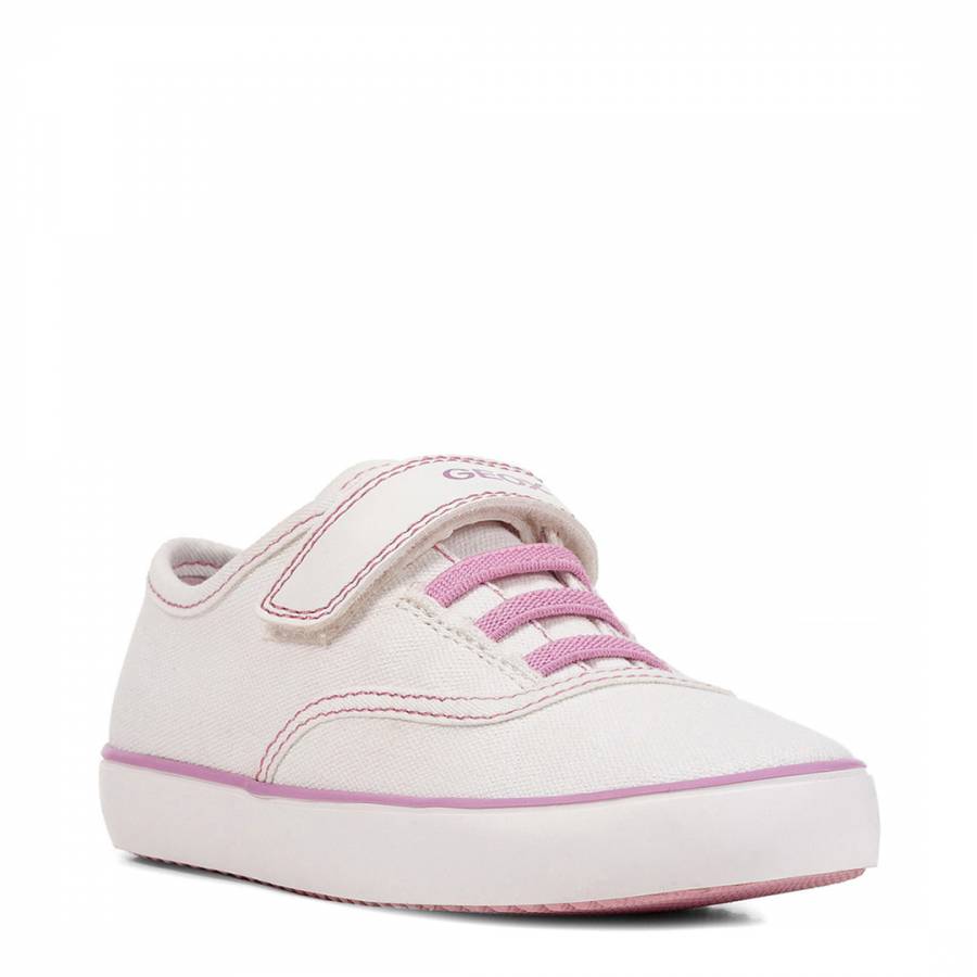 Girl's Junior White and Pink Sneakers - BrandAlley