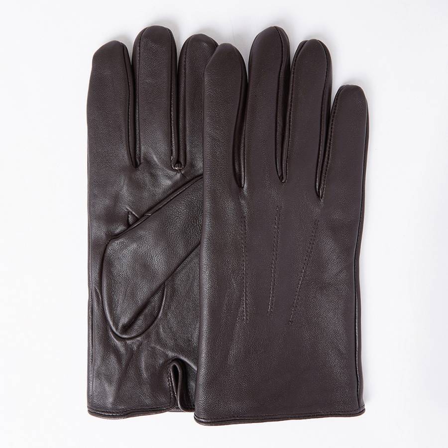Brown Leather Gloves - BrandAlley