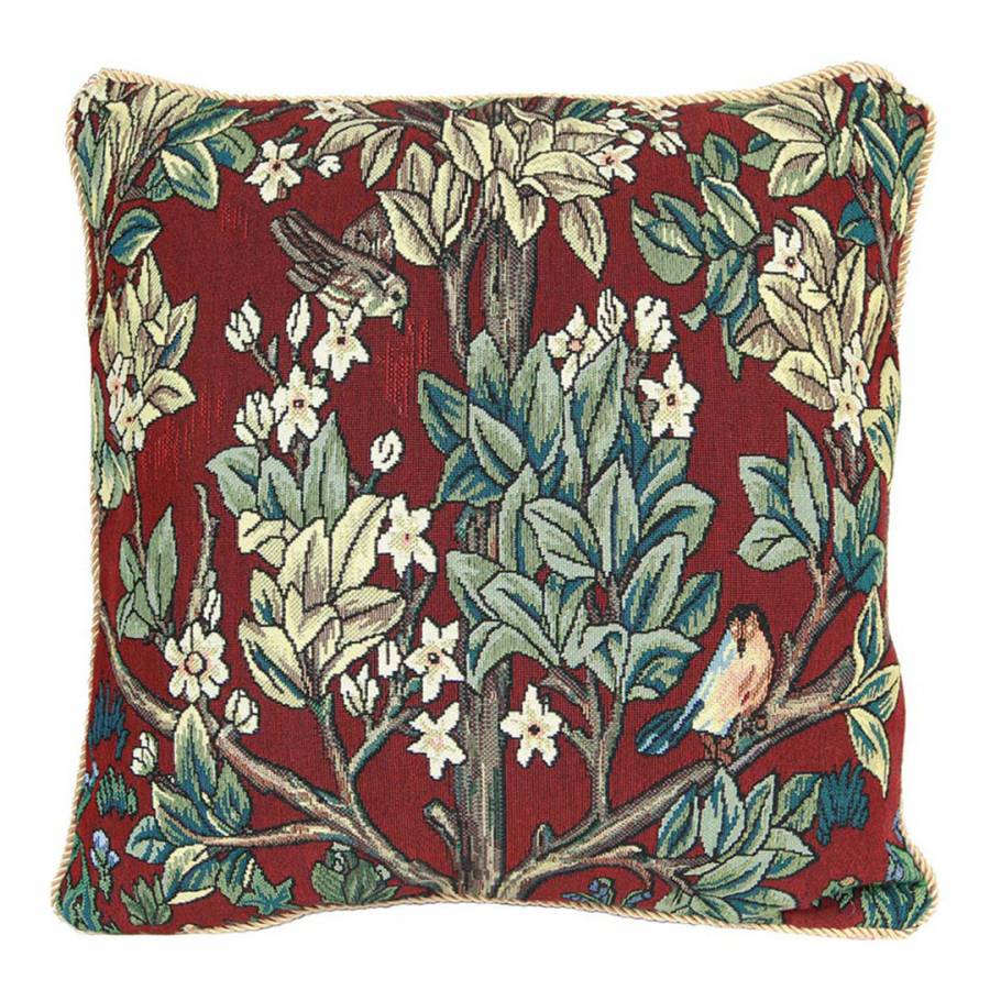 Art William Morris Tree of Life Red Tapestry Cushion