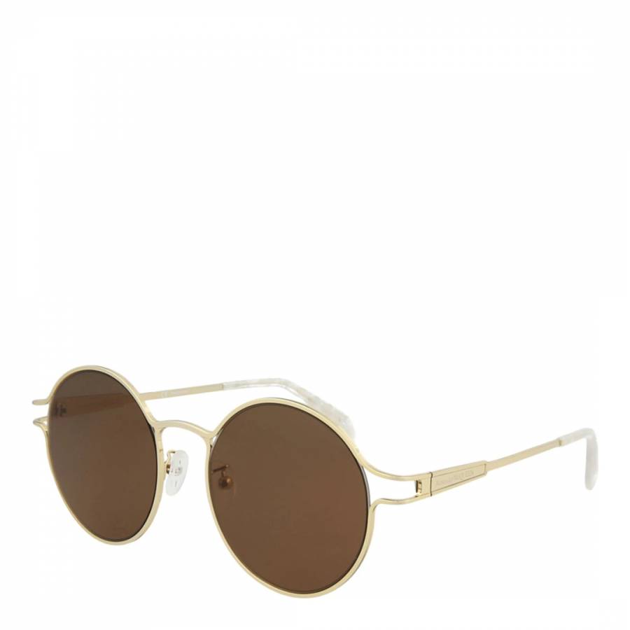 Women's Gold Brown Alexander McQueen Sunglasses 54mm