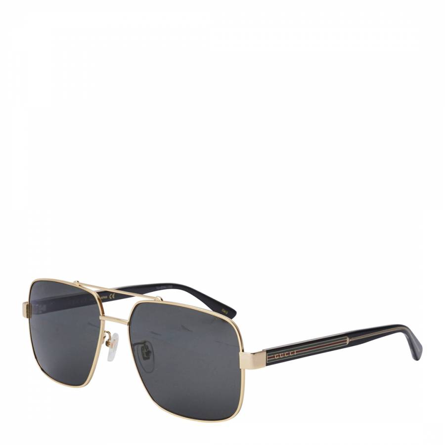 Men's Gold/Grey Gucci Sunglasses 60mm - BrandAlley