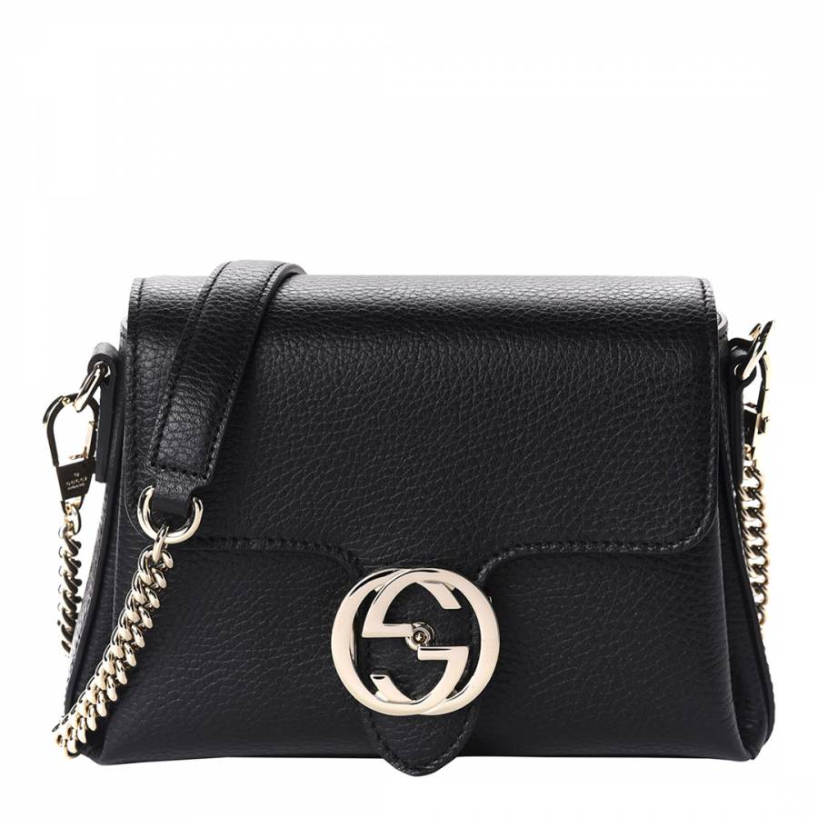 Black Gucci Interlocking Leather Crossbody Bag - Accessories & Handbags ...