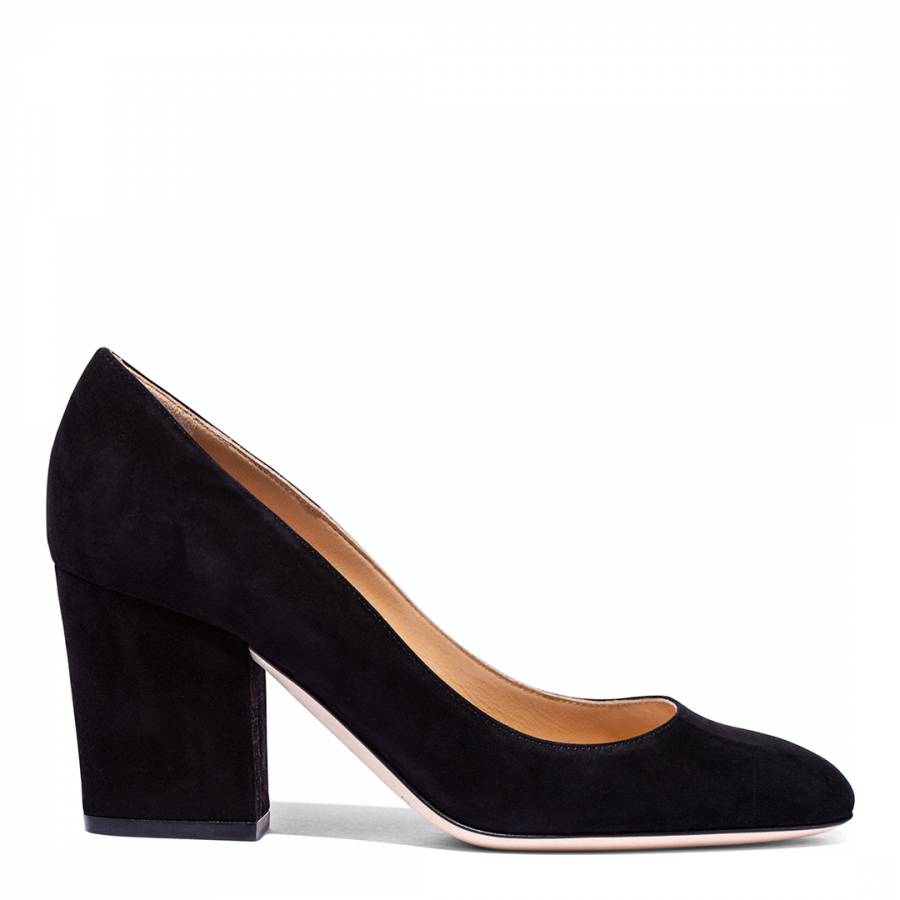 Mark's & Spencer Collection Black Suede Block Heel Court Shoe sz 7.5 |  Vinted