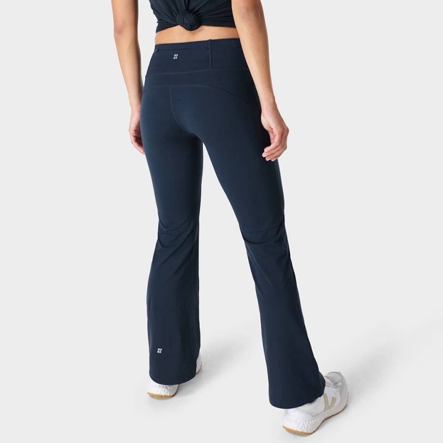 Navy Blue Power 30 Kick Flare Workout Trousers - BrandAlley