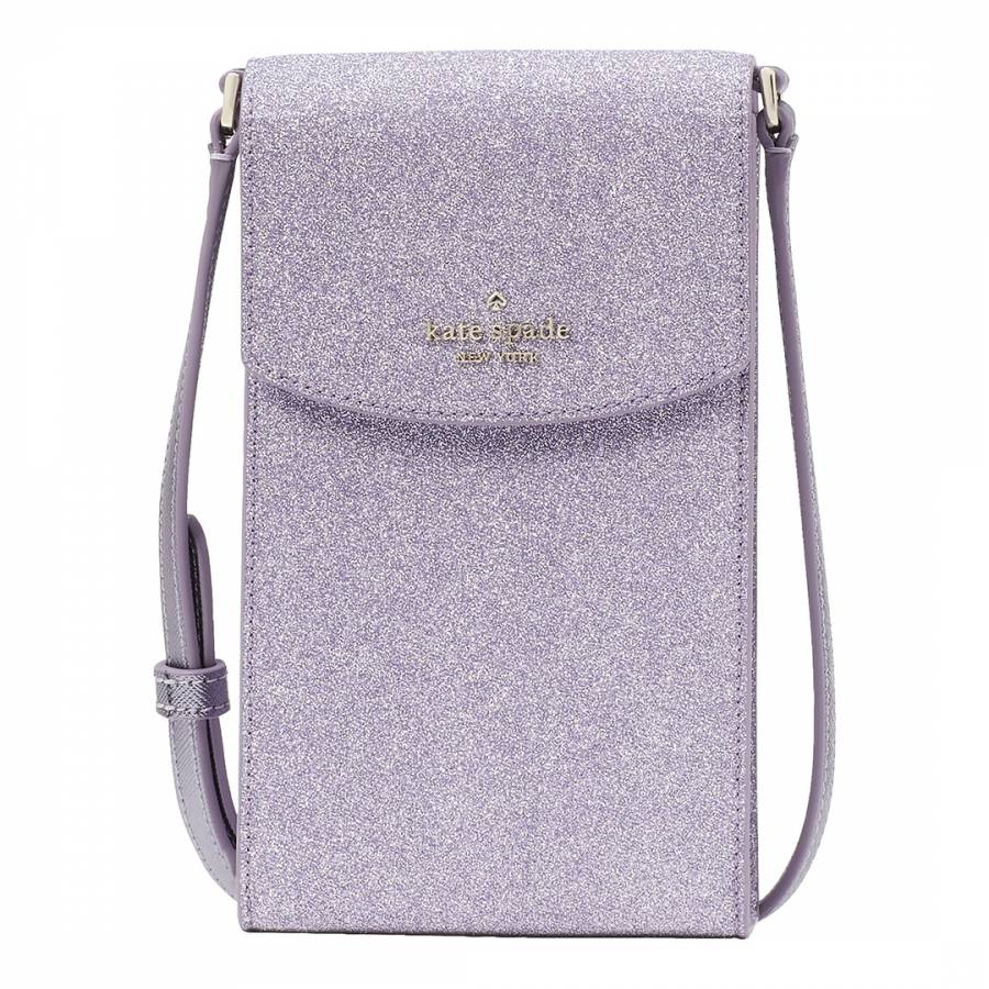 Lilac Frost Tinsel Fabric North South Flap Phone Crossbody Bag - BrandAlley