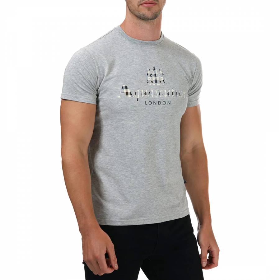 Grey Check Logo Cotton T-Shirt - BrandAlley