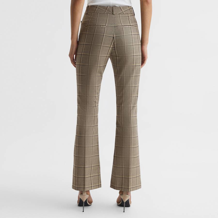 Brown Check Sandie Flare Trousers - Clothing - Women - BrandAlley