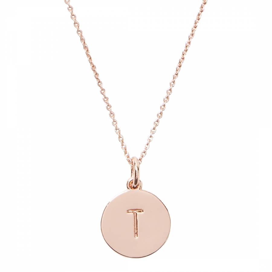 Rose Gold T Pendant Necklace - BrandAlley