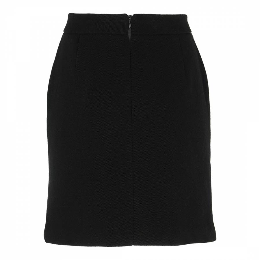 Black Twill Button Mini Skirt - BrandAlley