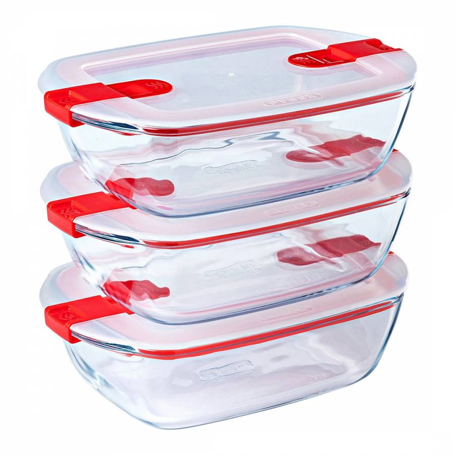 Rectangular food storage container, made from glass, with plastic lid,  thermoresistant, 4 L, Cook & Freeze - Pyrex
