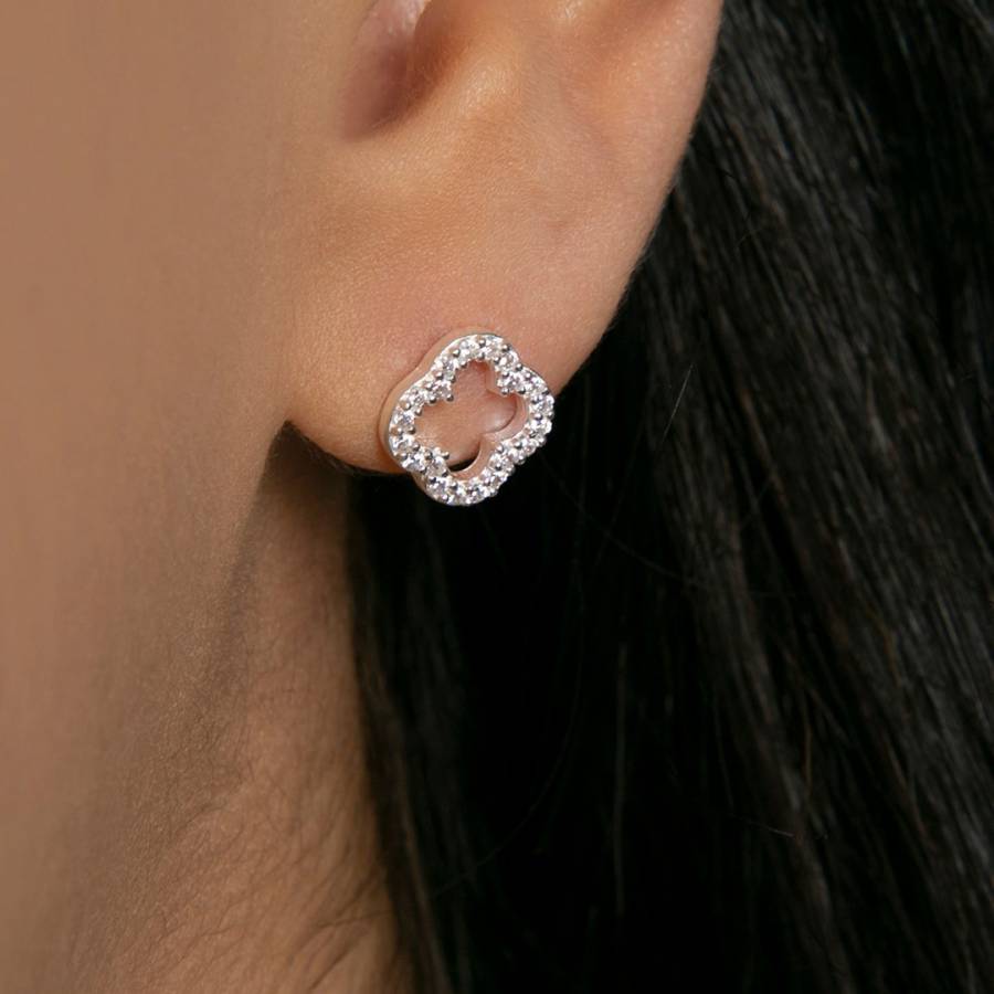 Silver Cleef Earrings - BrandAlley