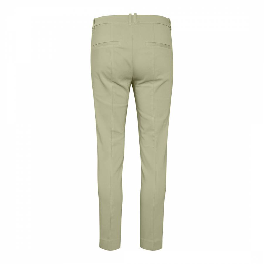 Sage Zella Cotton Blend Trousers - BrandAlley