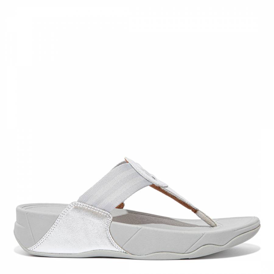 Silver Walkstar Webbing Toe Post Sandals - BrandAlley