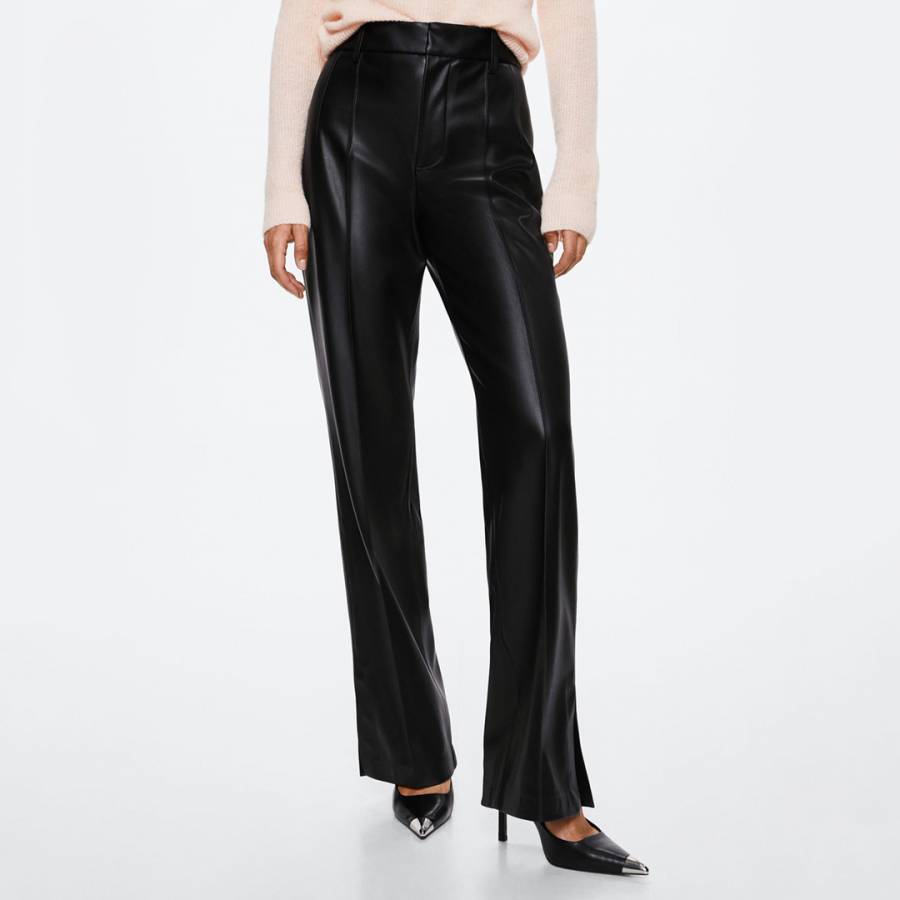 Leather-effect straight trousers - Woman
