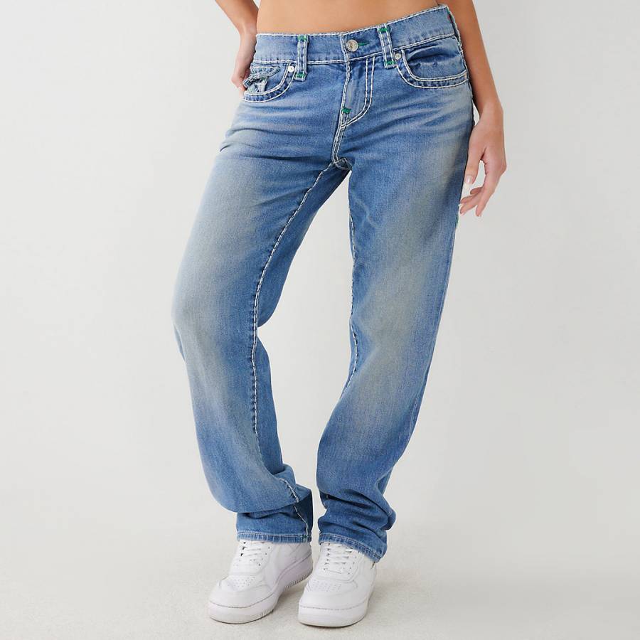 Mid Blue Ricki Relaxed Straight Jeans - BrandAlley