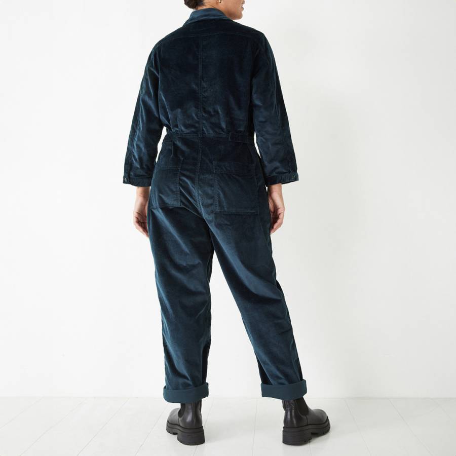 Navy Connie Cord Jumpsuit - BrandAlley
