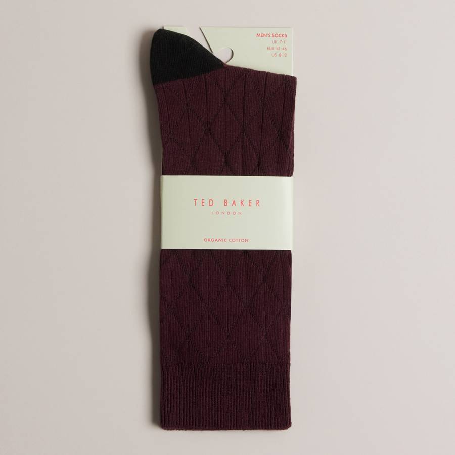 Purple Swelter Geometric Knit Socks - Ted Baker - Brands - Men