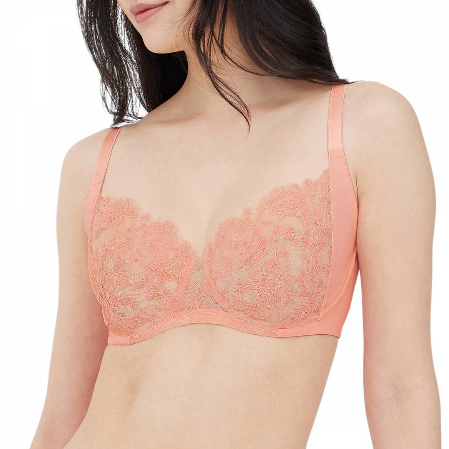 Figleaves fuller bust smoothing non wired plunge bra in latte