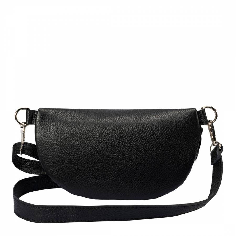 Black Leather Pouch Bag - BrandAlley