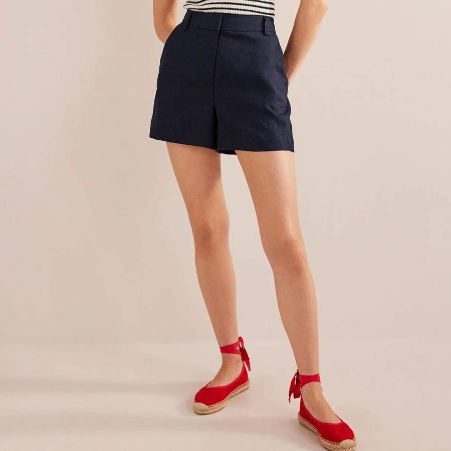 Navy Linen Shorts - BrandAlley