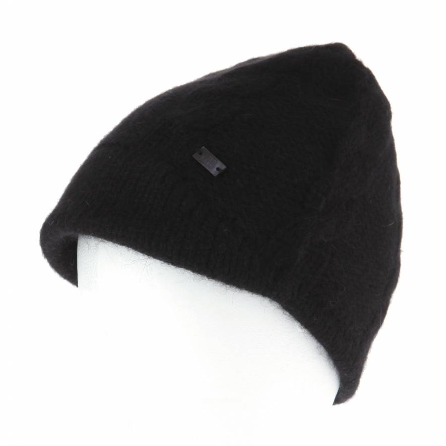 mens black cable knit hat