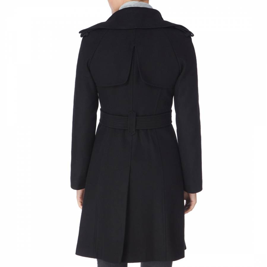 Black Wool/Cashmere Blend Trench Coat - BrandAlley