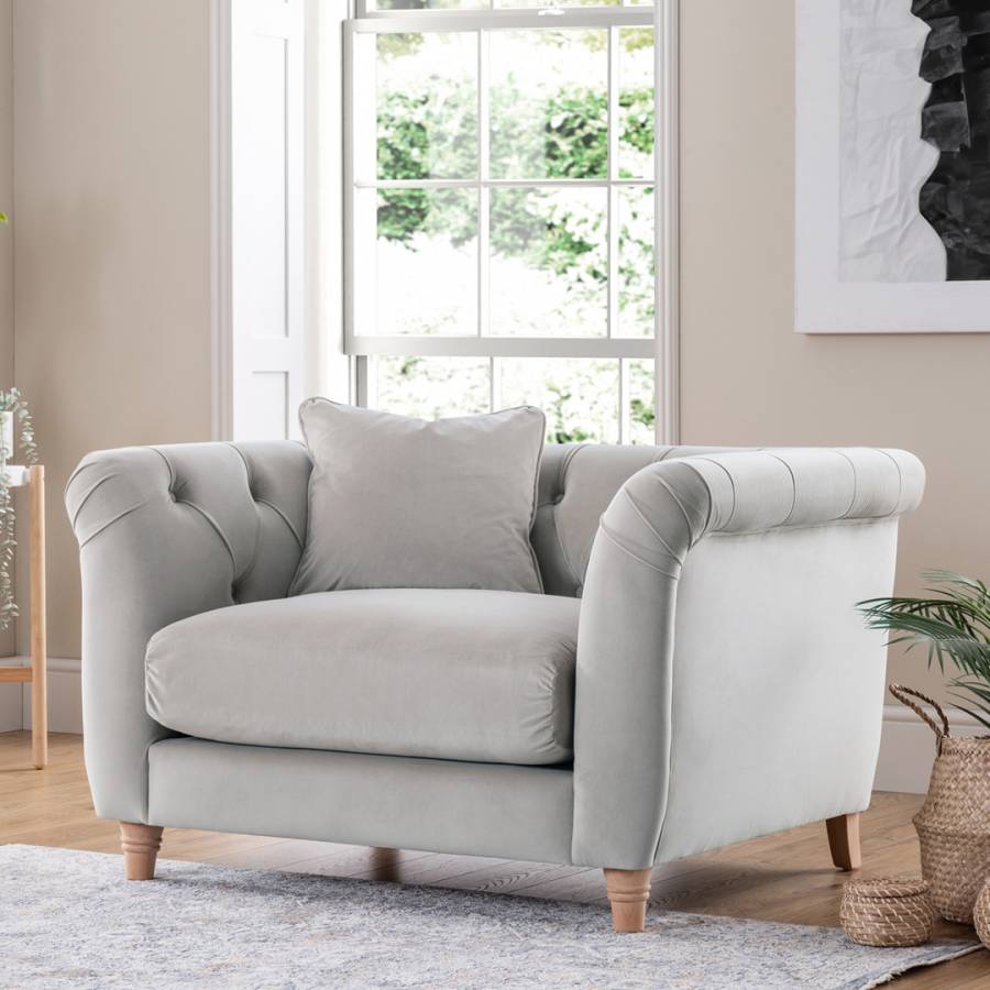 Coleford 3 Seater Velvet Couch - Space Grey