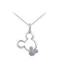 Ma Petite Amie Silver Plated Mickey Mouse Necklace with Swarovski Crystals
