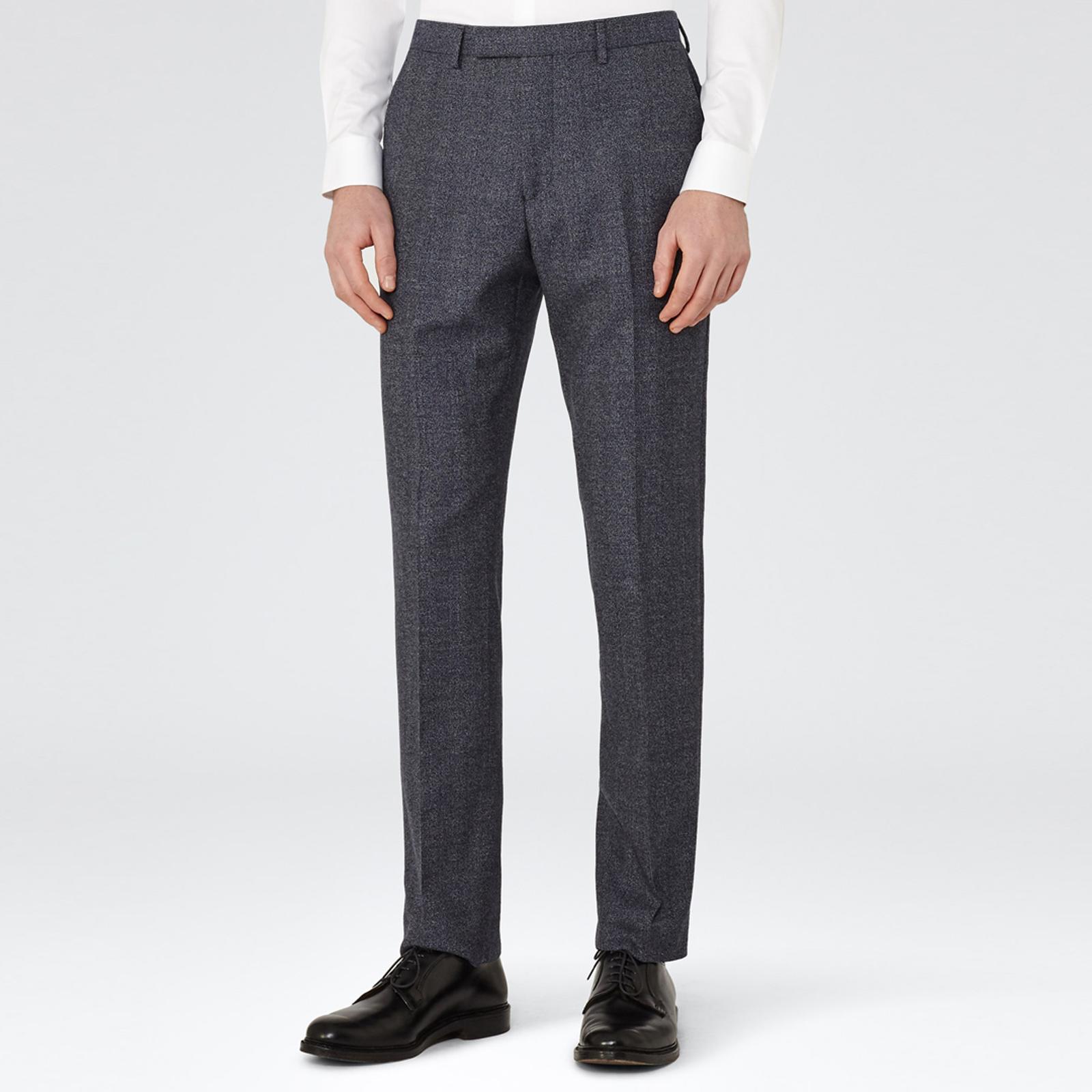 Navy Host Slim Wool Suit Trousers - BrandAlley