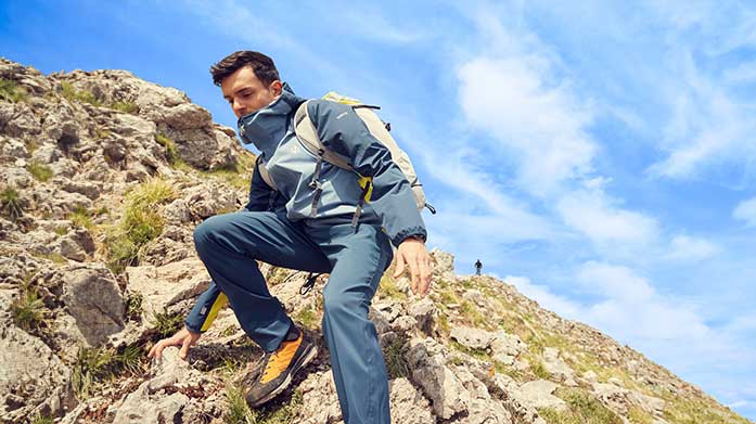 May Outerwear Edit For Him Gear up for a summer of outdoor adventures! Shop stretch midlayers, waterproof trousers and lightweight gilets from Dare 2b, Jack Wolfskin and friends.